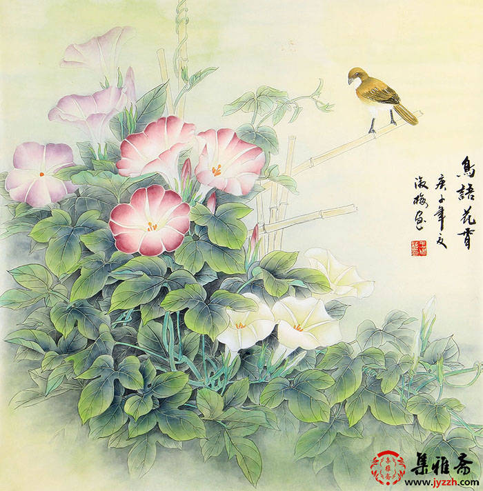 王淑梅花鸟画作品赏析,灵动婉约,清雅柔和