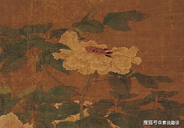 900年前的一幅古画,牡丹花下一只猫,旁边还藏着一条蛇