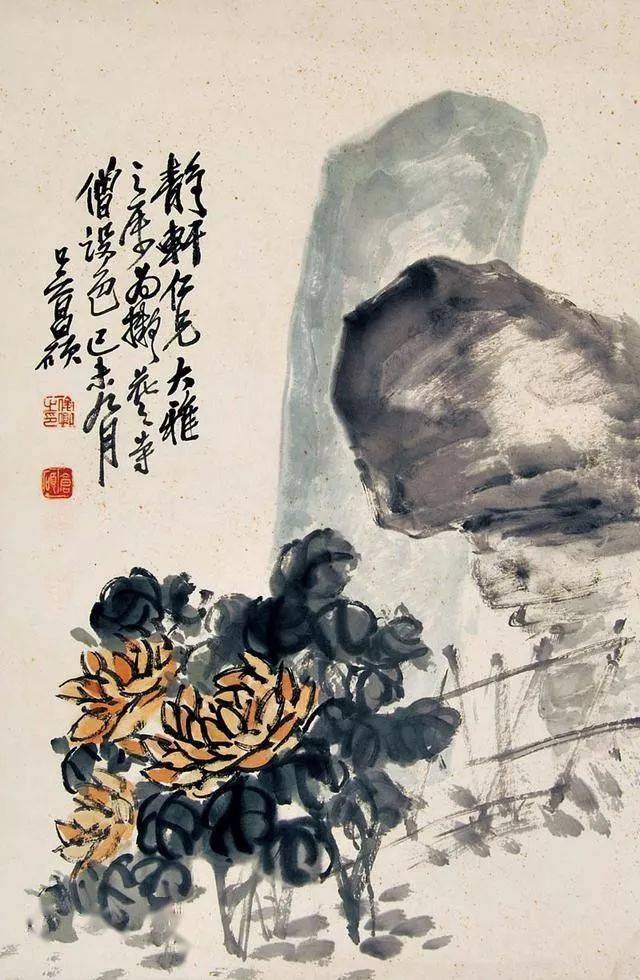 【岐山书画】吴昌硕笔下的菊花,大气、古朴