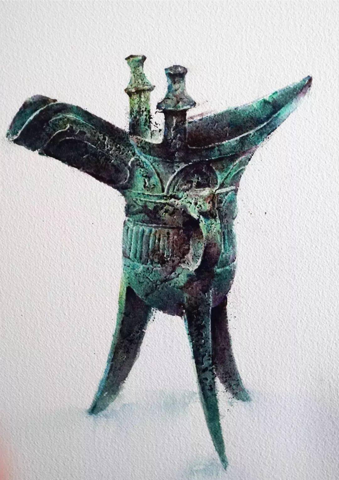 这画家火了,大笔触画出霸屏水彩,这光感够绝,极致东方的美!