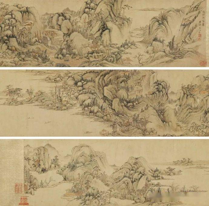 中国国画历代精品高清展:(1430)明 文伯仁《湖山胜概图》