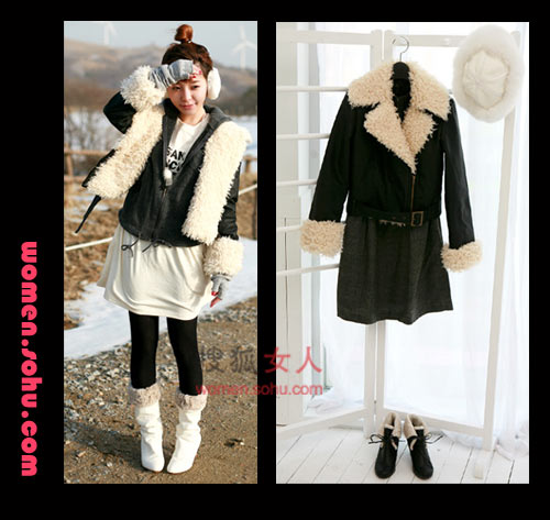 温暖毛领外套 内搭长款衫超时髦