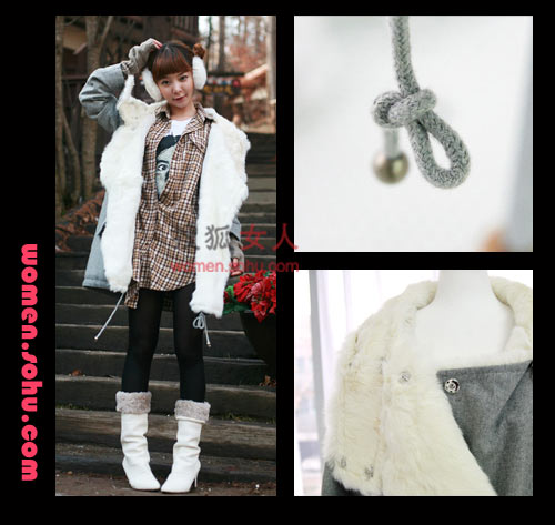 温暖毛领外套 内搭长款衫超时髦