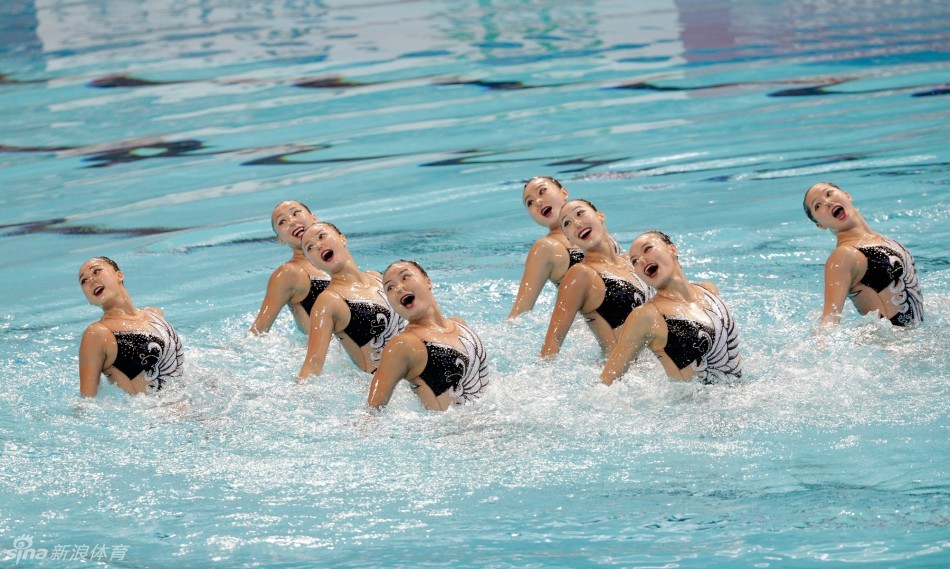 【B】花游集体技术自选中国摘银 俄罗斯夺冠日本季军