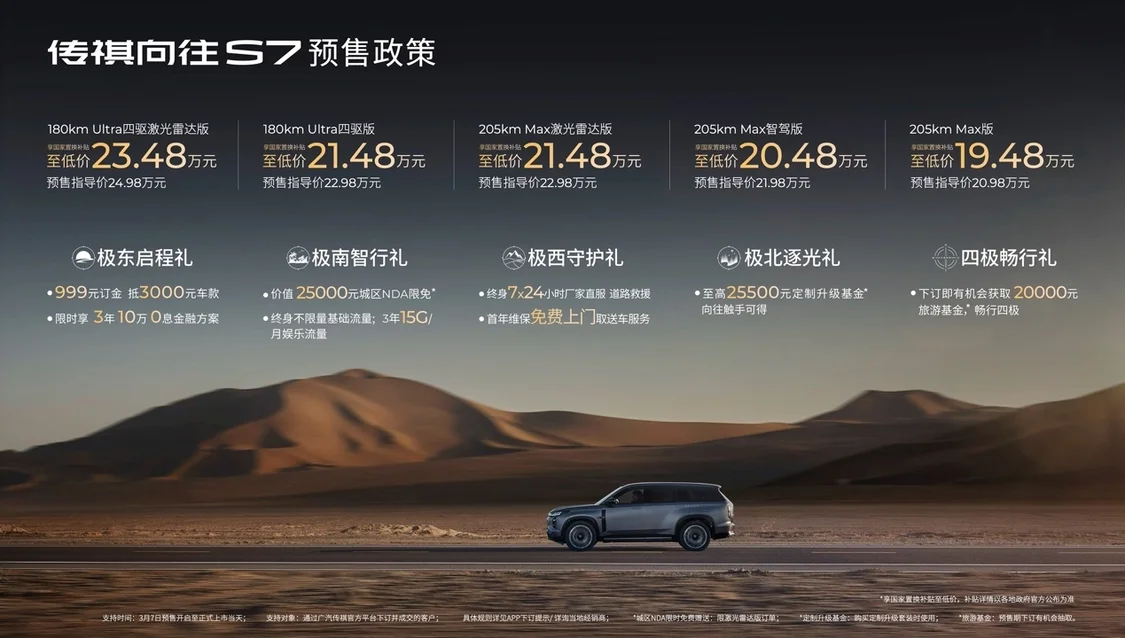 【萌喵】【转】传祺发布向往车系,向往S7预售19.48万元-23.48万元