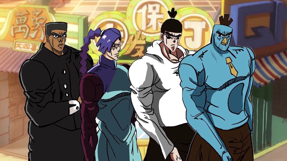 当伍六七遇上JOJO,画风极度和谐,就是梅花十三难以直视