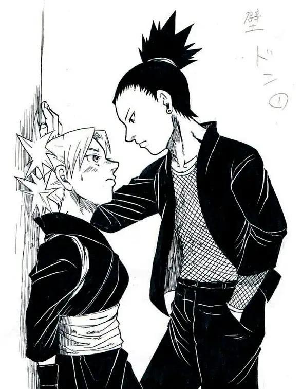 火影忍者也玩壁咚,鹿丸的方式有点甜,佐助笑到我了