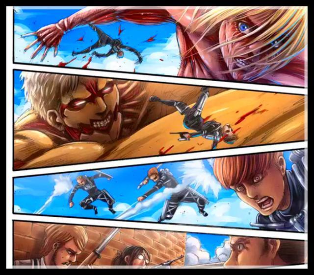 进击的巨人漫画129话:莱纳与阿尼差点领便当,弗洛克被贾碧狙击