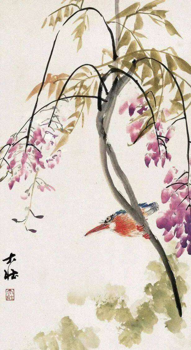 国画大师笔下的紫藤花—灿若云霞,紫气东来