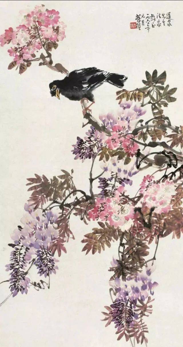 国画大师笔下的紫藤花—灿若云霞,紫气东来