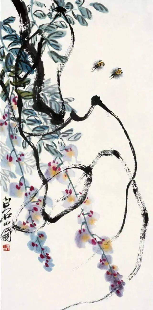 国画大师笔下的紫藤花—灿若云霞,紫气东来