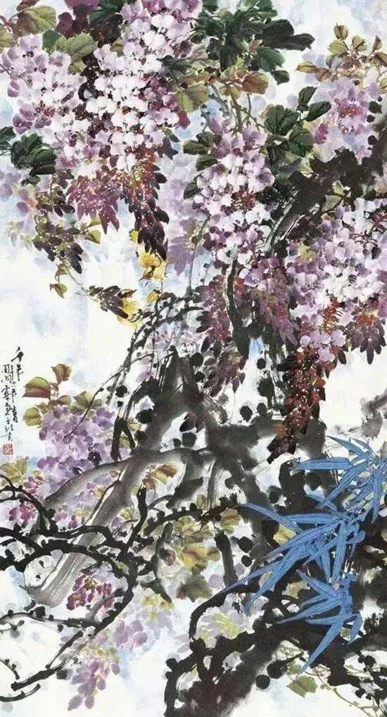 国画大师笔下的紫藤花—灿若云霞,紫气东来