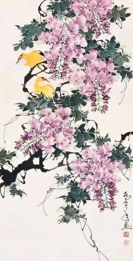 国画大师笔下的紫藤花—灿若云霞,紫气东来