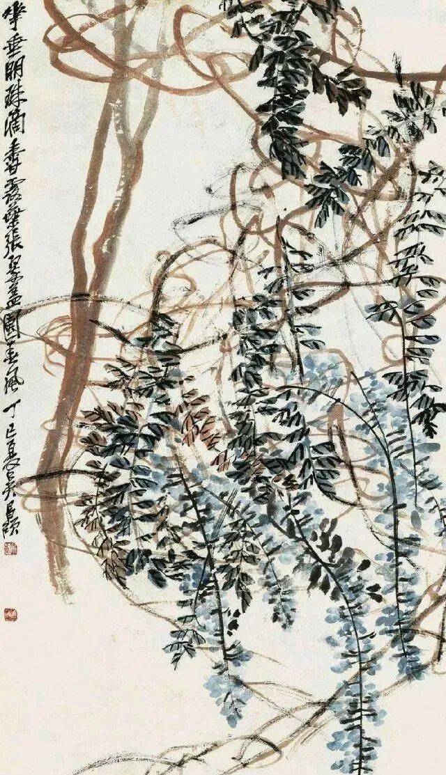 国画大师笔下的紫藤花—灿若云霞,紫气东来