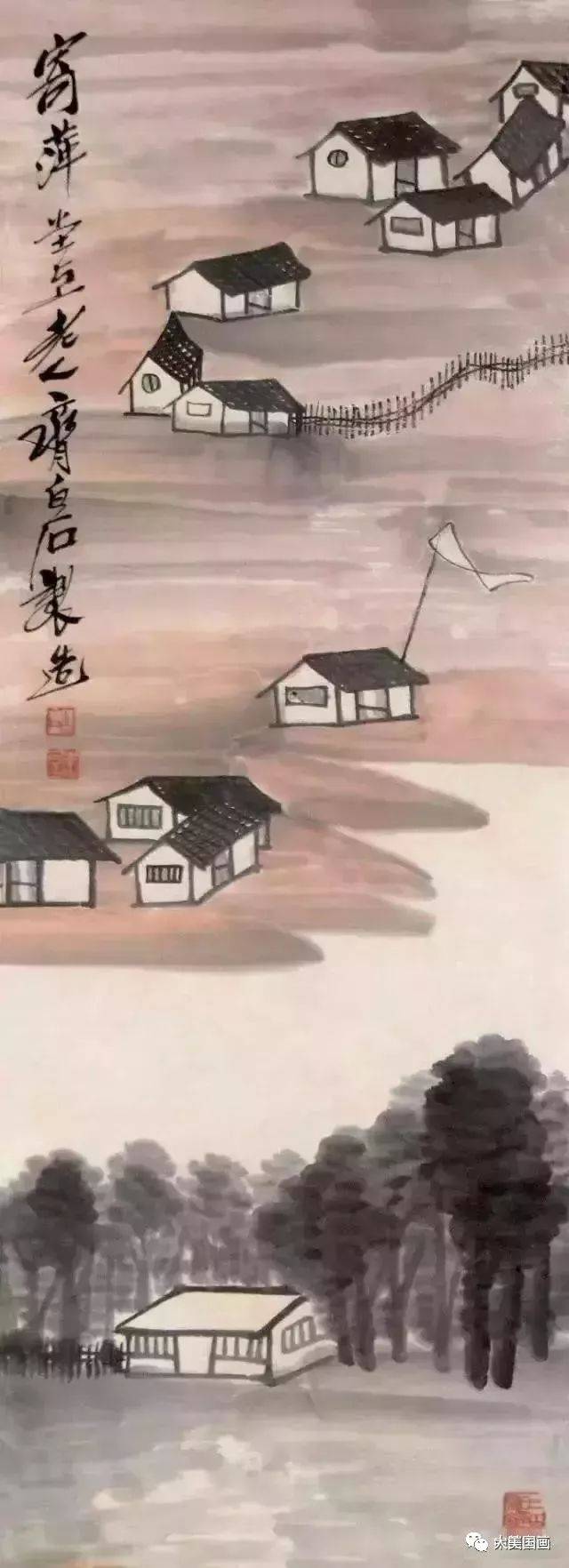 齐白石最具诗情画意山水画50幅!