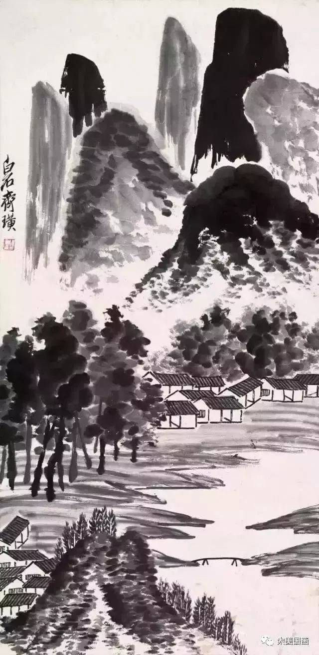 齐白石最具诗情画意山水画50幅!