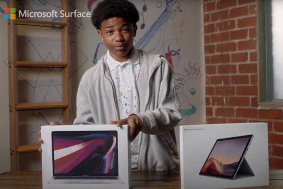 微软新广告:Surface Pro 7是比MacBook Pro更好的选择