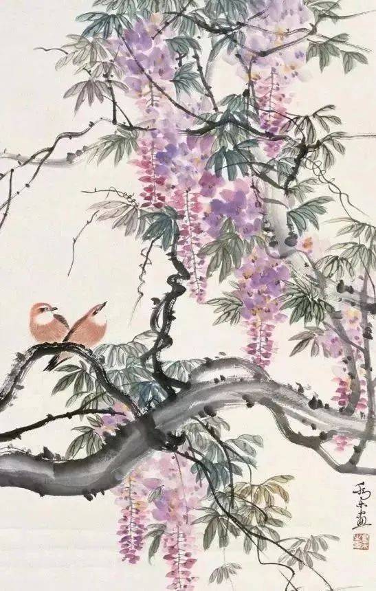 国画大师笔下的紫藤花—灿若云霞,紫气东来