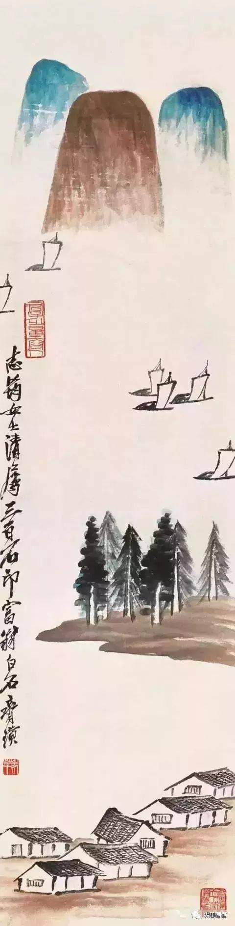 齐白石最具诗情画意山水画50幅!