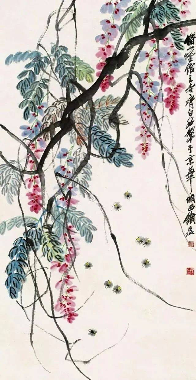 国画大师笔下的紫藤花—灿若云霞,紫气东来