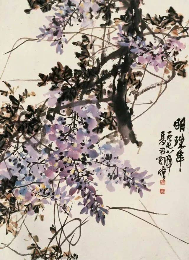 国画大师笔下的紫藤花—灿若云霞,紫气东来
