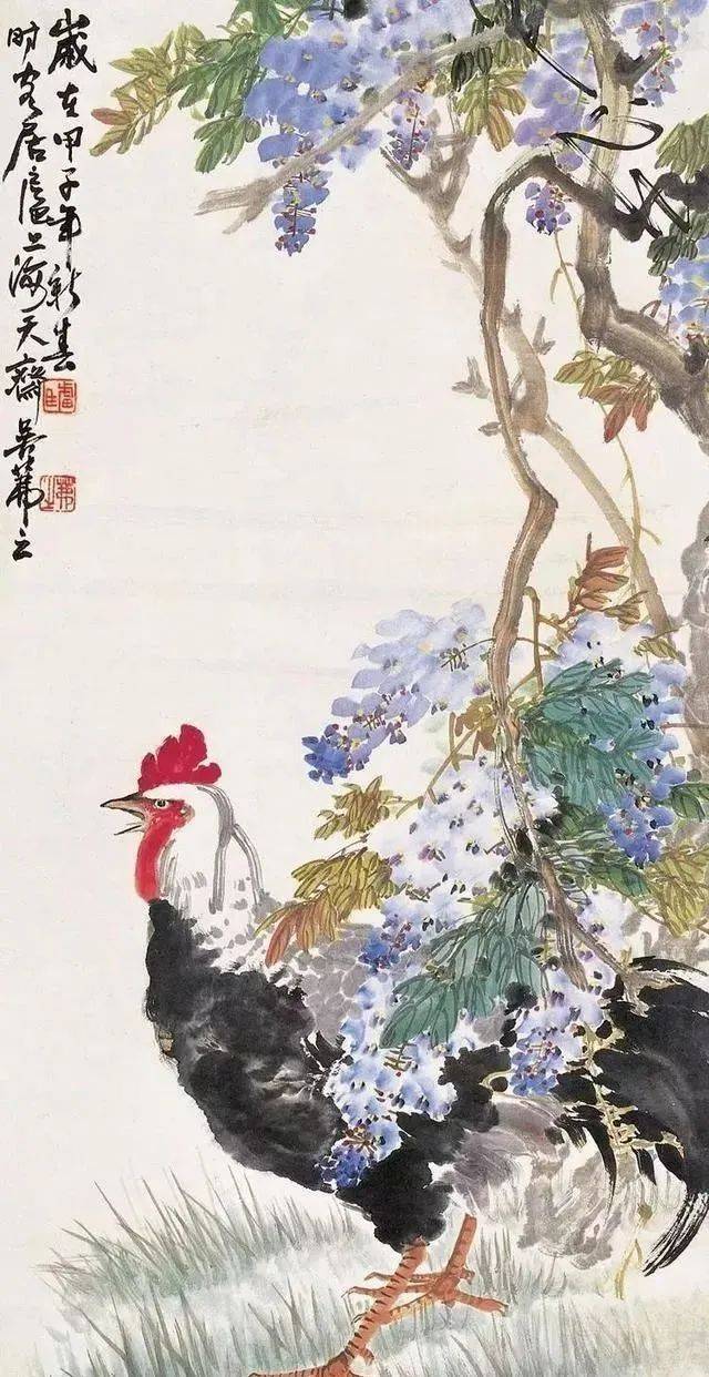 国画大师笔下的紫藤花—灿若云霞,紫气东来
