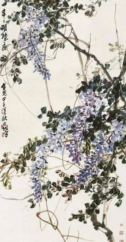 国画大师笔下的紫藤花—灿若云霞,紫气东来