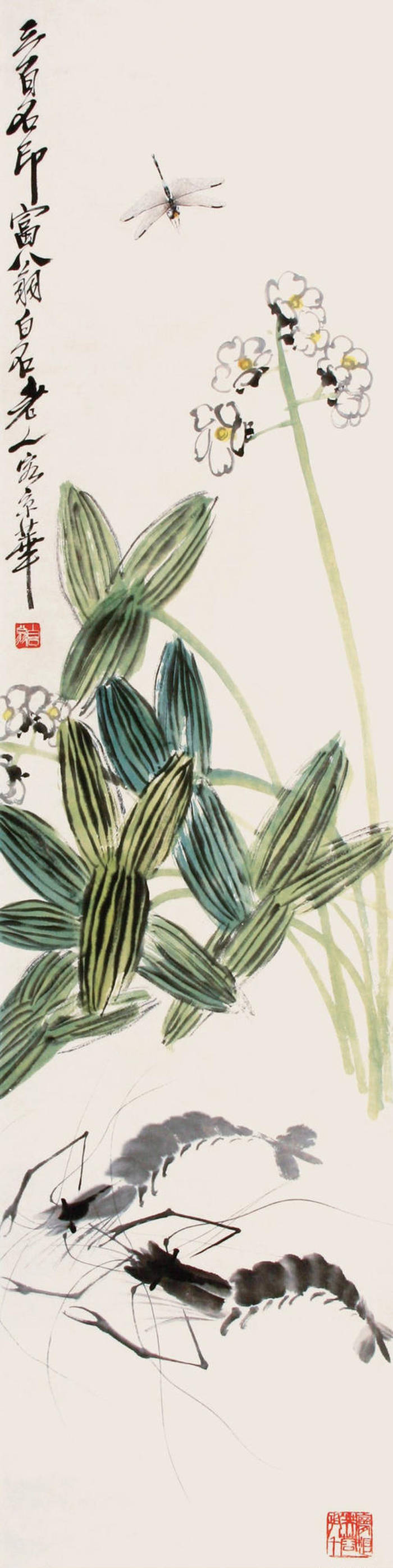 少白汤发周分享:都说齐白石画的虾好,其实他画的草虫比画的虾还要好