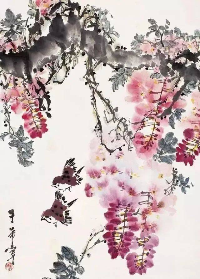 国画大师笔下的紫藤花—灿若云霞,紫气东来