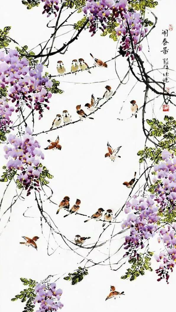 国画大师笔下的紫藤花—灿若云霞,紫气东来