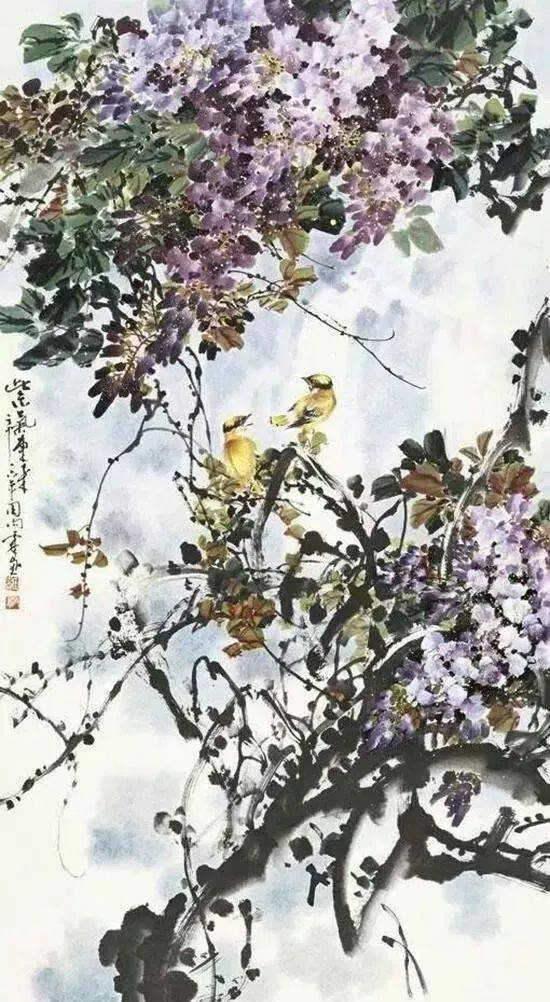国画大师笔下的紫藤花—灿若云霞,紫气东来