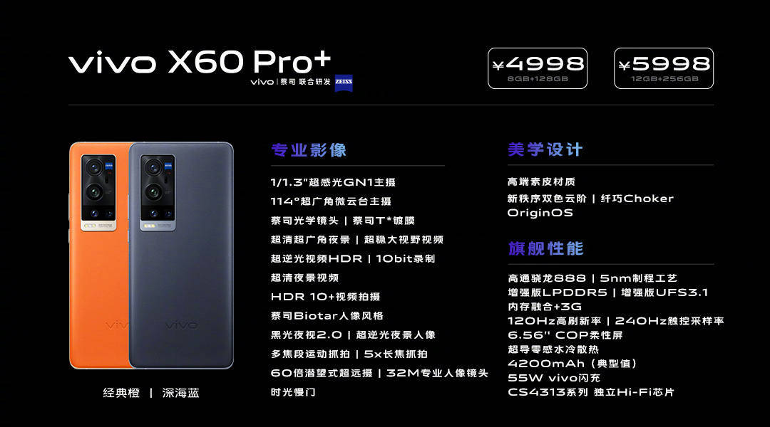 vivo X60 Pro+正式发布,4998起的价格你买吗?