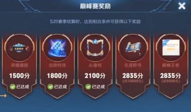 王者荣耀:S20新改动曝光,巅峰赛分数彻底贬值,墨子玩家有福了