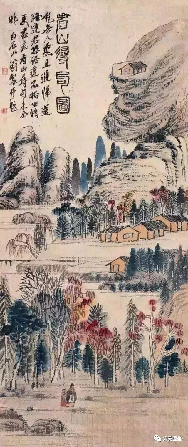 齐白石最具诗情画意山水画50幅!
