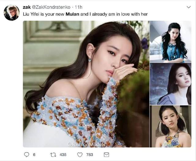 刘亦菲拼错Disney秒删?但这都不妨碍外国网友对她爱到痴狂