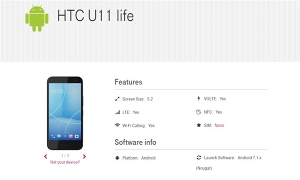 HTC Android One新机U11 Life大曝光:骁龙630卖2千6